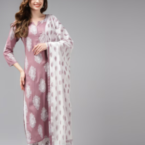 Ethnic Printed Regular Kurti & Palazzo With Dupatta#1-EPRKPD