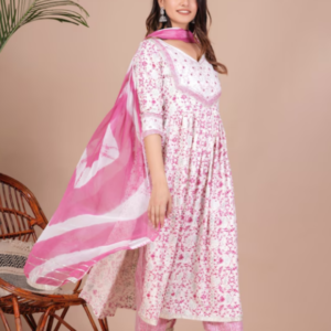 Flared Printed Kurti with Plazzo#1-FPKP